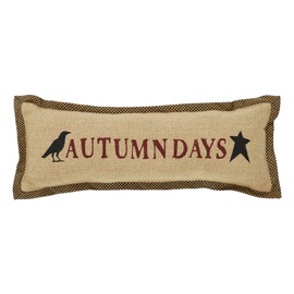 VHC Brands Raven Harvest Autumn Days Pillow 5x15, Decorative Fall Throw Pillow, Primitive Decor for Fall and Thanksgiving