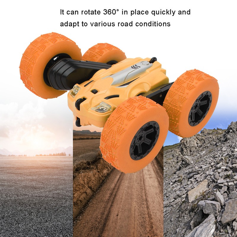Remote Control Mini Plastic Light Double sided Electric 360°Rotation Car
