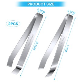 2 x Bone Tongs Bone Tweezers with Straight Head Herringbone Tweezers Stainless Steel Flat and Slant Pliers for Removing Fish Bone, Fish Scales, Pig Feathers, Chicken Feathers