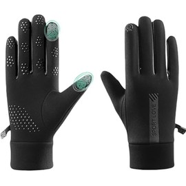 ZANZER Thin Winter Gloves, Waterproof Finger Touch Screen Non-Slip Cold Resistant Gloves, Warm Gloves for Men and Women, Perfect for Cycling, Running, Driving, Hiking (Black, Man)