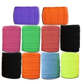 Megaraise Bungee Cord - 100% Elastic Cord, Marine Grade Dacron Polyester Shock Cord for DIY, Tie Downs (Blue, 1/4" x 10ft)