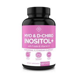 OPTIFY Myo‑Inositol + D‑Chiro Inositol 40:1 con Folato (B9) y Vitamina D, sin gluten, 120 cápsulas, suministro 30 días