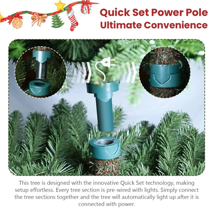 Makeatree 7 ft Prelit Smart Artificial Christmas Tree with 340