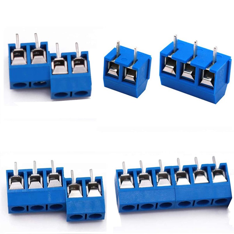 Greluma 80pcs 5mm Spacing 2Pin/3Pin PCB Screw Terminal Block 300V