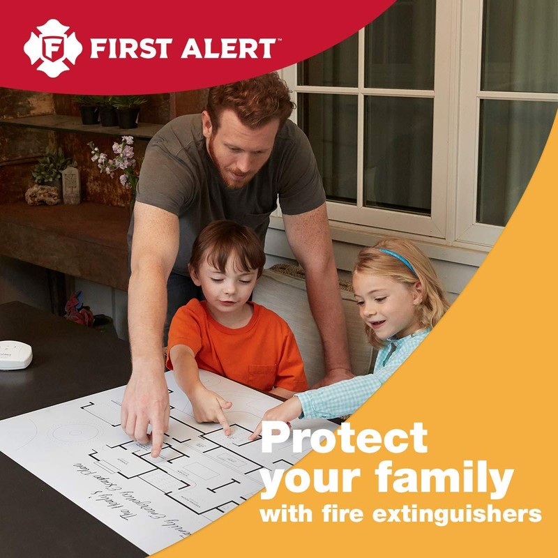 First Alert Fire Extinguisher for Home, Standard Rechargeable Compliance Unit,