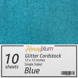 Blue Glitter Cardstock - 10 Sheets Premium Glitter Paper - Sized 12" x 12" - Perfect for Scrapbooking, Crafts, Decorations, Weddings