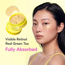 Retinal Green Tea Eye Patches, Anti Wrinkle & Smile Line Patches for Face, Peptide&Caffeine Serum-to-Gel Mask, Korean Skincare, 60 Count
