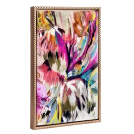 Kate and Laurel Sylvie Beaded Amaze Vintage Framed Canvas Wall Art by Inkheart Designs, 18x24 Gold, Abstract Colorful Wall Art Decor