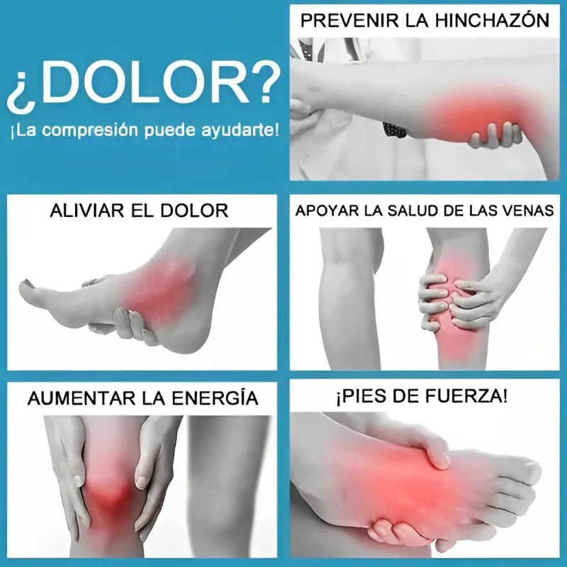 Calcetas Compresión Alivia Varices Y Circulación 8 Pares