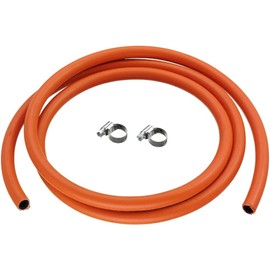 JD Brands 2m LPG Gas Hose – 8mm Internal Bore for Butane & Propane with 2 Hose Clips – Ideal for BBQs, Heaters & Outdoor Appliances