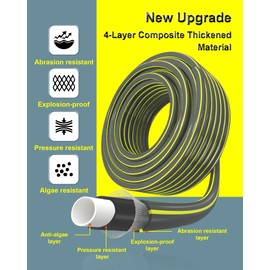 Short Hose Pipe, 1/2” Garden Hose Connectors Set, No Kink Reinforced Thicken Synthetic Rubber Garden Hose Pipes for Tap to Hose Reel (Hose Pipe 2m)