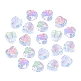 Tupalizy 50PCS Heart Beads 9mm Acrylic Heart Shaped Crystal Beads Charms for Bracelets Jewelry Making Earrings Necklace Art Crafts Project Keychains Valentine Day Christmas Birthday Gifts (White)