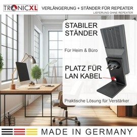 TronicXL 5 m Extension + Stand WLAN Repeater Compatible with Fritz Repeater 600 1200 1750E 2400 AVM Fritz! Bracket Stand 500 cm