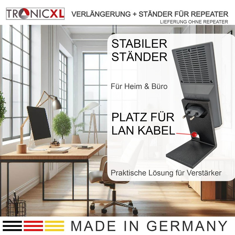 TronicXL 5 m Extension + Stand WLAN Repeater Compatible with
