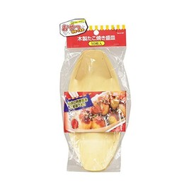 Pearl Metal D-407 Snack DETSE Wooden Takoyaki Serving Plate, Pack of 10