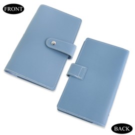 Business Card Holder Book, LIZIMANDU Business Card Book Case PU Leather Organization Binder Name ID Card Holder for Men & Women, Up to 192 Cards Capacity (1 Pack, 1-Blue)