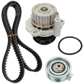 IRONTEK Timing Belt Kit with Water Pump Fit for 1998 1999 2000 2001 2002 2003 2004 2005 for Volkswagen Golf, 1998-2005 for Volkswagen Beetle, 1998-2005 Jetta, 2.0L, TBK296, 95296K1, TCK296
