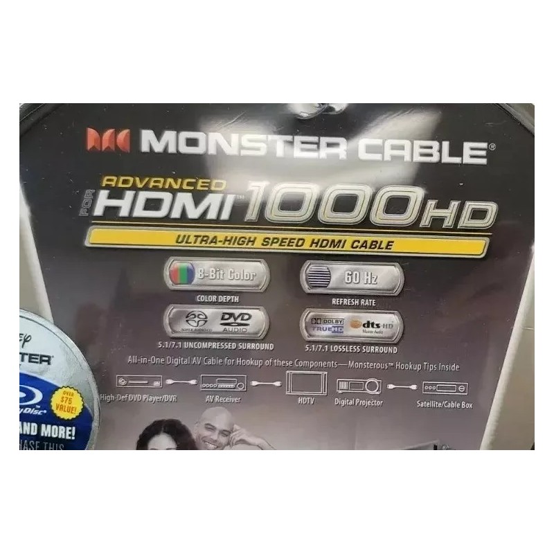 Monster 1000HD Advanced Ultra High Speed HDMI Cable Digital A/V