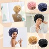 Janmercy 4 Pcs Shower Cap Satin Lined for Hair Protection