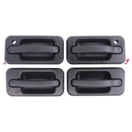 NewYall Black Front Rear Left and Right Exterior Door Handle Set for Hummer H2 2003-2009