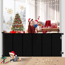 Upgrade 120 inch Retractable Baby Gates Extra Wide with Reinforced Strip Design to Prevent Crawling Through, 10 Foot Retractable Dog Gate, 48" Tall, Retractable Gate for Indoor/Outdoor