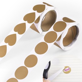 600pcs Scratch Off Stickers, 1in Round & Heart Shape Scratch Off Labels Self-Adhesive Make Your Own Scratch Off Cards for Lottery Tickets Prize Raffle Reward Valentines Gift DIY (Gold)