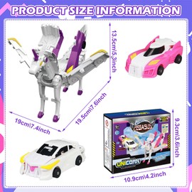 MACULPER Unicorn Robot Unicorn Car Toy Unicorn Toy Unicorn Robot Transforming Children Transforming Toys for Collision Deformation Combined Robot from 6 7 8 9 Years