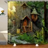 Woodland Waterproof Shower Curtain Tree House Decor Bathroom Shower Curtain