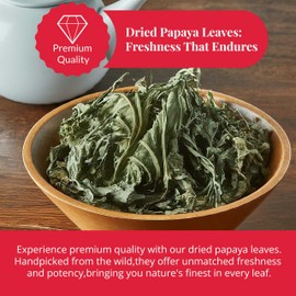 2.6oz Dried Papaya Leaves, 100% Natural Leaves, Papaya Leaf Tea, Non-GMO, Caffeine-free, Vegan-friendly. by Akshit