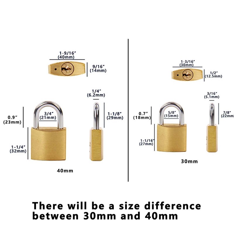 SEPOX 16 Pcs 40mm Heavy-Duty Solid Brass Padlocks with Same