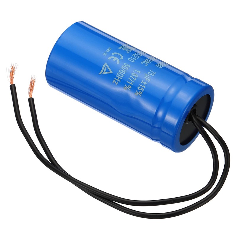 PATIKIL CD60 Run Capacitor 75uF 250VAC 2 Wire 50/60Hz Motor