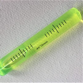 Replacement Level Glass Vial, Spirit Bubble Level, with nib, Accurate, Size: 70mm x 11mm, 2-3/4" x 7/16" - Green Liquid