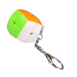 FAVNIC Key Chain Magic Cube Cute Stylish 3x3x3 Key Chain Magic Cube 3x3 Key Chain Magic Cube Keychain White (Pan 2x2)