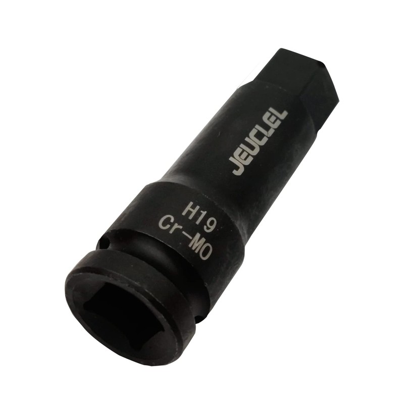 JEUCLEL 19mm Hex Impact Bit Socket, H19 1/2-Inch Impact Drive