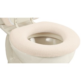 Miles Kimball Elastic Cushioned Toilet Seat Cover Universal Fit White