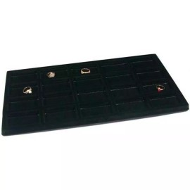 FindingKing 3 Black Flocked 20 Compartment Display Tray Inserts