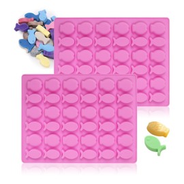 2PCS Silicone Lollipop Molds Candy Molds Silicone Sucker Molds Hard Candy Mold & 8 Rounds Nonstick Lollipop Mold With 20 Sticks for Candies,Bread,Jellies,Chocolate,EtcD