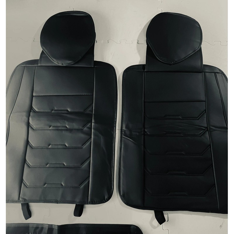 Seat Car Seat Covers Full Set in Solid Black, Front