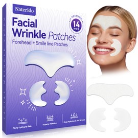 Naterido Forehead Wrinkle Patches 14 PCS Anti-wrinkles, Overnight Face Wrinkles Patches to Lift Smile Lines for Women Facial Mask