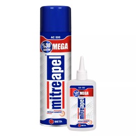 MITREAPEL Super CA Glue (4.6 oz.) with Spray Adhesive Activator (16.9 fl. oz ) - 1-Pack