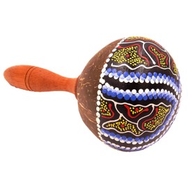 Handcrafted Coconut Maracas Painted Wood Carnival Instrument Percussion