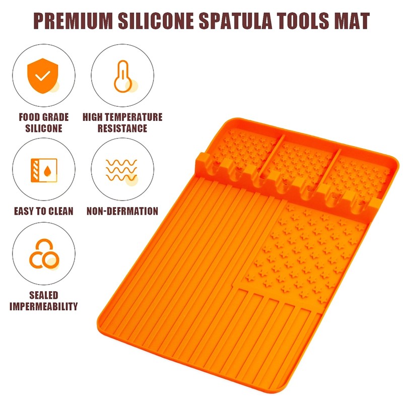 Silicone Griddle Tools Mat for Blackstone,Grill BBQ Caddy Utensils Holder