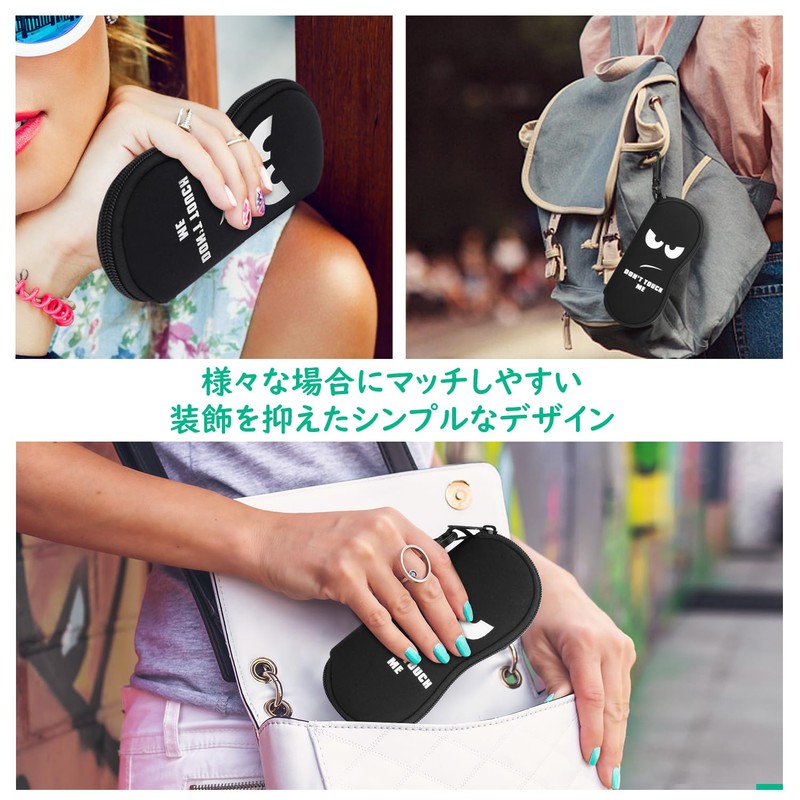 MoKo Soft Neoprene Eyeglass Case Glasses Pouch Zipper Splashproof Scratchproof