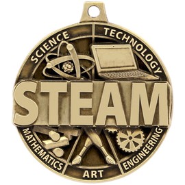 Crown Awards STEAM Medals -2" and 5 Per Pack-Great for Science, Technology Engineering, Math, Scholastic, Academics, Achievement