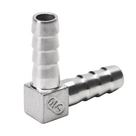 DERNORD 3/8" Hose Barb 90 Degree Elbow 304 Stainless Steel L Right Angle Barbed Fitting for Air Water Fuel Gas