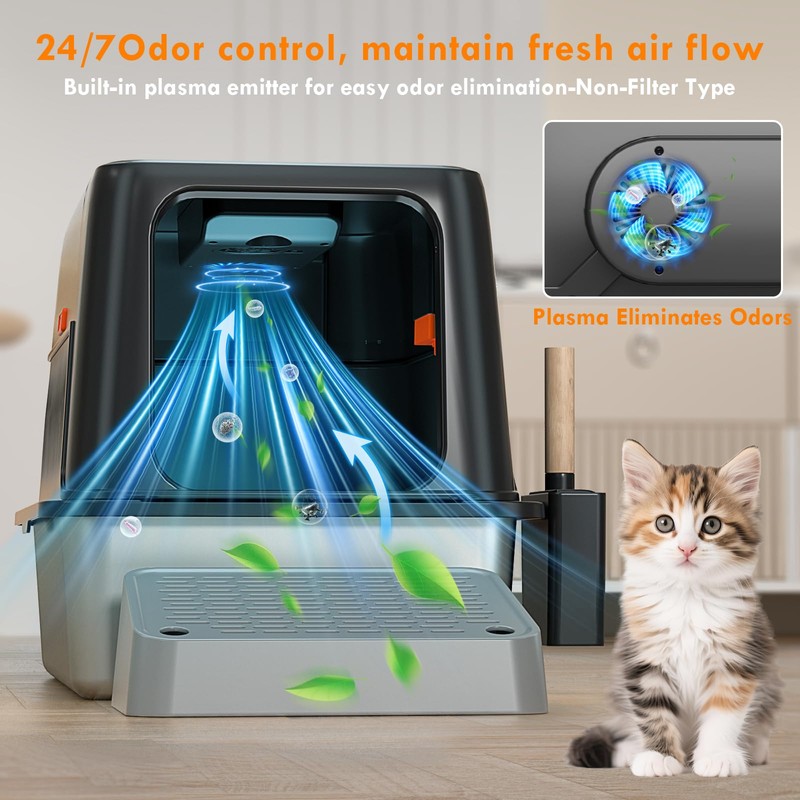 2025 Smart Infrared Sensor Stainless Steel Litter Box with Lid,