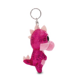 NICI Glubschis Dragon Kay 49391 Key Ring 9 cm Pink Sustainable Companion Cuddly Toy Pendant with Key Ring for Lanyard, Key Ring and Key Holder