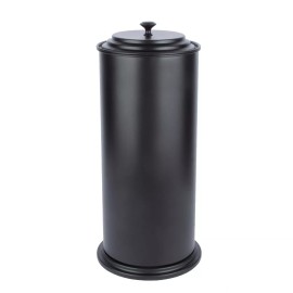 JS Jackson Supplies Freestanding Toilet Paper Holder for Extra Large Toilet Rolls - Matte Black