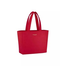 COACH Fragrance HOLIDAY RED SHIMMER w/GOLD Logo TOTE Weekend SHOPPING Bag *LINED