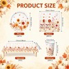 YESAH 53 Pcs Sunflower Party Tableware Set for 16 Guests,